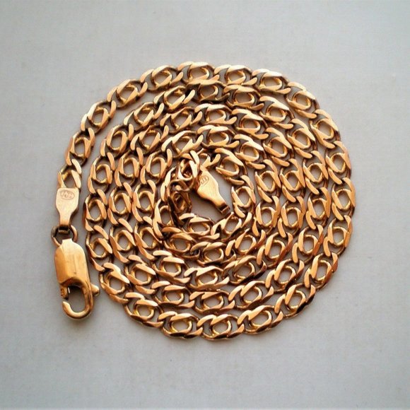 HEAVY Vintage European Designer Italy Solid 14K Yellow Gold Necklace Chain 8 g P